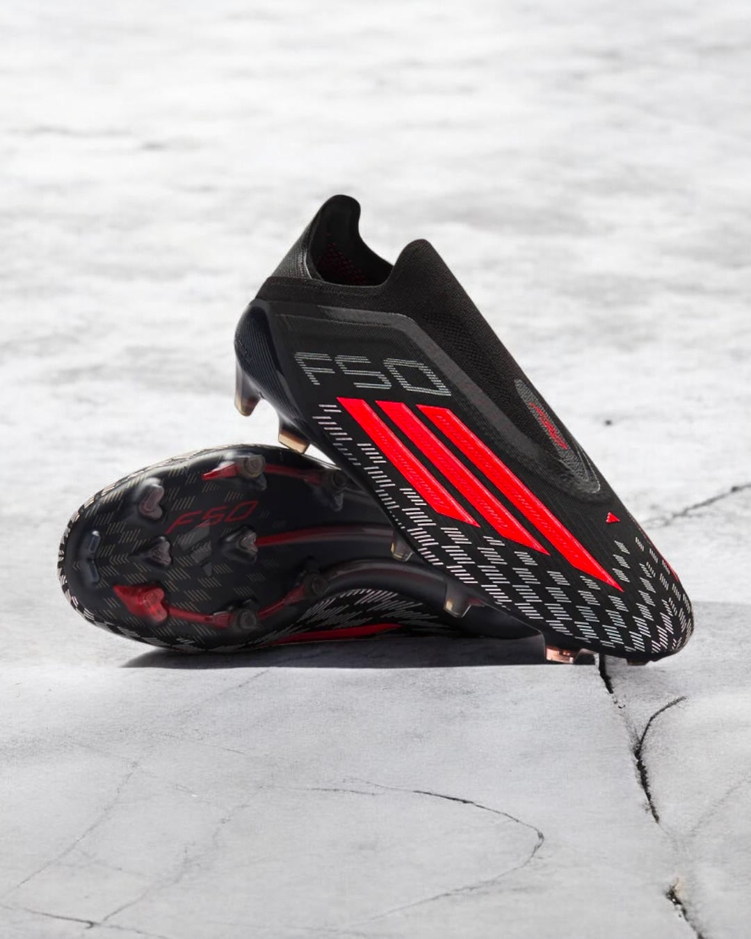 ADIDAS F50 ELITE LACELESS BLACK/RED FG