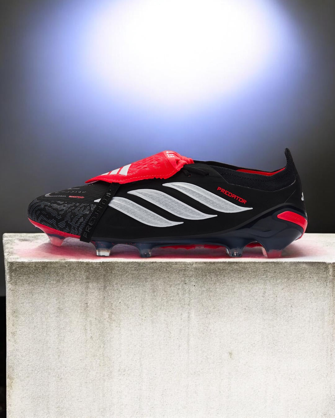 ADIDAS PREDATOR ELITE FOLD OVER TONGUE BLACK RED FG